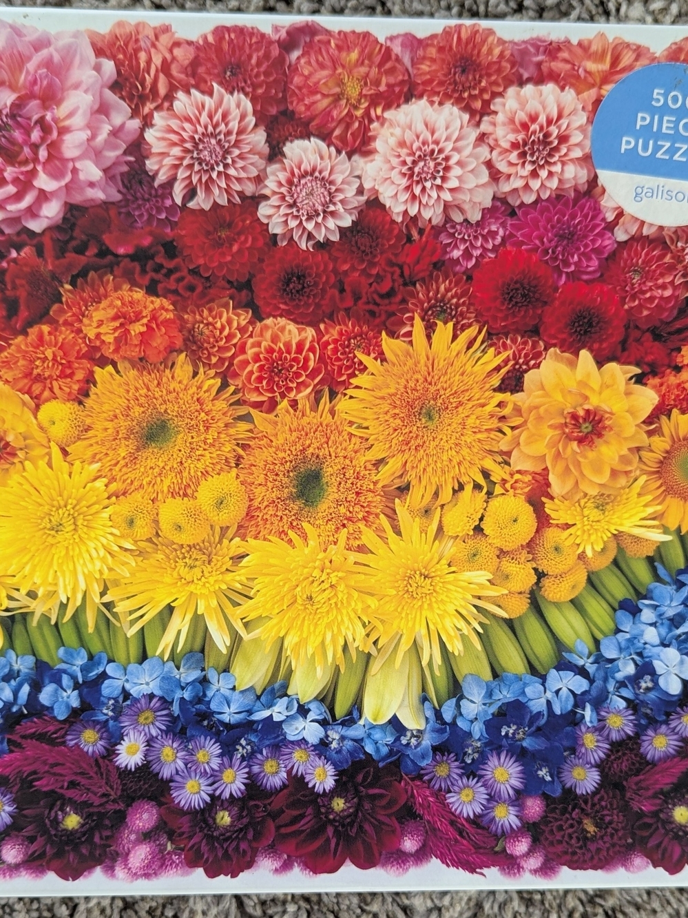 Galison Rainbow Floral Puzzle Art - Yellow, Blue, Purple, Red